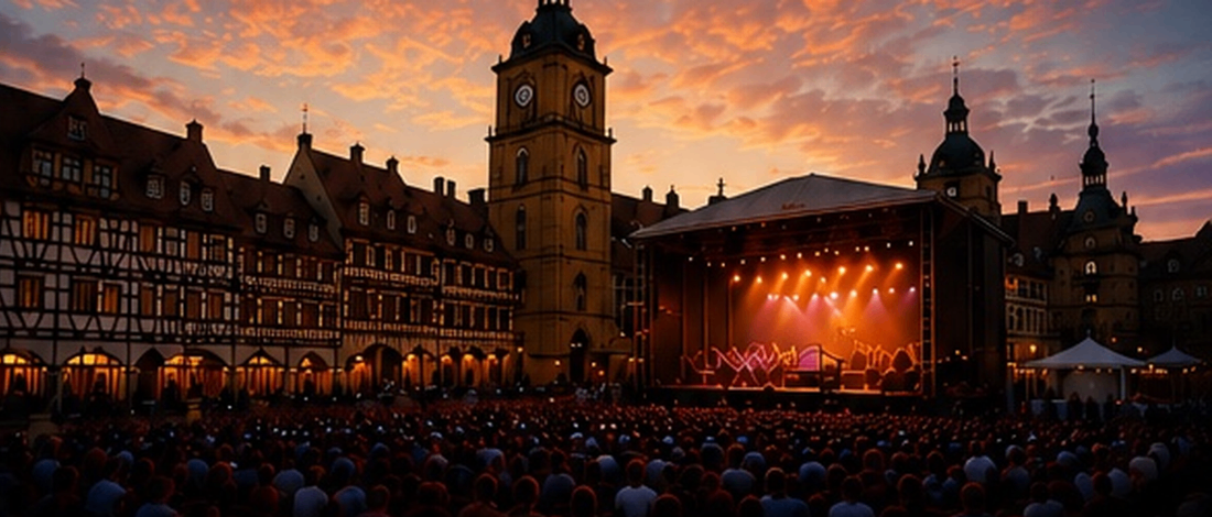 Open Air Bühne vor historischer Kulisse